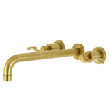 Kingston Brass KS8057DFL NuWave Wall Mount Tub Faucet, Brushed Brass