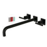 Kingston Brass KS6040CKL Kaiser Wall Mount Tub Faucet, Matte Black