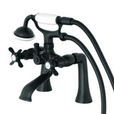 Kingston Brass KS288MB Essex Clawfoot Tub Faucet with Hand Shower, Matte Black