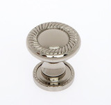 JVJ 67416 Polished Nickel 31 mm (1.21") Rope Door Knob With Back Plate