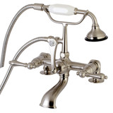 Kingston Brass AE203T8 Aqua Vintage 7-Inch Tub Faucet with Hand Shower, Brushed Nickel