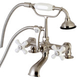 Kingston Brass Aqua Vintage AE211T8 Vintage 7-Inch Tub Faucet with Hand Shower, Brushed Nickel
