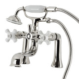 Kingston Brass KS228PXPN Kingston Deck Mount Clawfoot Tub Faucet with Hand Shower, Polished Nickel