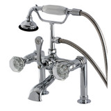 Kingston Brass Aqua Vintage AE104T1WCL Celebrity Deck Mount Clawfoot Tub Faucet with Hand Shower, Polished Chrome