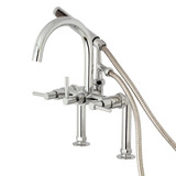 Kingston Brass Aqua Vintage AE8101DL Concord 7-Inch Deck Mount Clawfoot Tub Faucet with Hand Shower, Polished Chrome