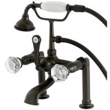 Kingston Brass Aqua Vintage AE103T5WCL Celebrity Deck Mount Clawfoot Tub Faucet with Hand Shower, Oil Rubbed Bronze