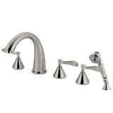 Kingston Brass KS23685CFL Century Roman Tub Faucet with Hand Shower, Brushed Nickel