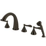 Kingston Brass KS23655CFL Century Roman Tub Faucet with Hand Shower, Oil Rubbed Bronze