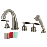 Kingston Brass KS23685CKL Kaiser Roman Tub Faucet with Hand Shower, Brushed Nickel