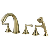 Kingston Brass KS53625FL Royale Roman Tub Faucet with Hand Shower, Polished Brass