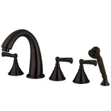 Kingston Brass KS53655FL Royale Roman Tub Faucet with Hand Shower, Oil Rubbed Bronze