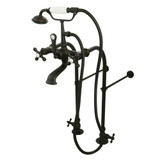 Kingston Brass CC57T455MX Vintage Freestanding Two Handle Clawfoot Tub Faucet with Hand Shower and Supply Line, Oil Rubbed Bronze