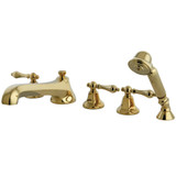 Kingston Brass KS43025AL Roman Tub Faucet with Hand Shower, Polished Brass
