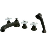 Kingston Brass KS43055PX Roman Tub Faucet with Hand Shower, Oil Rubbed Bronze