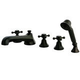 Kingston Brass KS43055BX Roman Tub Faucet with Hand Shower, Oil Rubbed Bronze