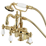 Kingston Brass  CC6017T2 Vintage Clawfoot Tub Faucet with Hand Shower, Polished Brass