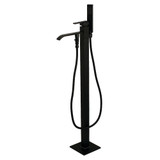 Kingston Brass KS4130QLL Executive Freestanding Tub Faucet with Hand Shower, Matte Black