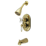 Kingston Brass KS36320PL Tub and Shower Faucet, Polished Brass