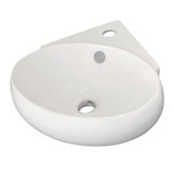 Kingston Brass Fauceture EVC15154 Minim Corner Bathroom Sink, White