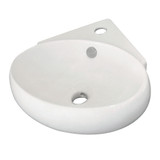 Kingston Brass Fauceture EVC15154 Minim Corner Bathroom Sink, White - 15.56 x 15.75 x 5.31 inches