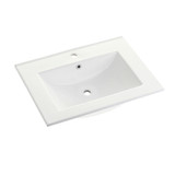 Kingston Brass Fauceture Ultra Modern 24-Inch X 18-Inch Ceramic Vanity Top (1 Hole), White - LBT24187W1