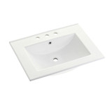 Kingston Brass Fauceture Ultra Modern 24-Inch X 18-Inch Ceramic Vanity Top (8" Faucet Drillings), White - LBT24187W38