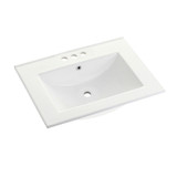 Kingston Brass Fauceture Ultra Modern 24-Inch X 18-Inch Ceramic Vanity Top (4" Faucet Drillings), White - LBT24187W34