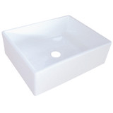 Kingston Brass Fauceture EV4158 Elements Vessel Sink, White - 14 3/4 inch