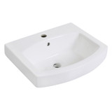 Kingston Brass Fauceture EV2017 Inflection 20" Ceramic Bathroom Sink, White