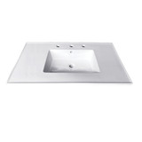 Kingston Brass Fauceture LBT31227W38 Continental 31-Inch Ceramic Vanity Top, 8-Inch, 3-Hole, White