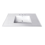 Kingston Brass Fauceture Continental 31-Inch Ceramic Vanity Top, 4-Inch, 3-Hole, White - LBT31227W34