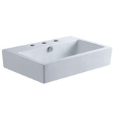 Kingston Brass EV4318W38 Century Ceramic Bathroom Sink (8-Inch, 3-Hole), White - 16 3/4 inch