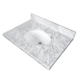 Kingston Brass Fauceture Templeton 30" W x 22" D Carrara Marble Vanity Top with Oval Sink, Carrara Marble - KVPB3022M38
