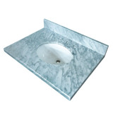 Kingston Brass Fauceture Templeton 36" W x 22" D Carrara Marble Vanity Top with Oval Sink, Carrara Marble - KVPB3622M38