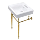 Kingston Brass KVPB2018W47 Edwardian 20-Inch Console Sink with Brass Legs, Brushed Brass