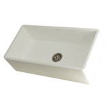 Kingston Brass Gourmetier GKFA361810BC Solid Surface Matte Stone Apron Front Farmhouse Single Bowl Kitchen Sink, Matte White - 36 inch