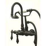 Kingston Brass Wall Mount Clawfoot Tub Filler Faucet with Hand Shower - Oil Rubbed Bronze CC7T5