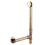 Kingston Brass PDTT2162 16" Tub Waste with Overflow with Tip Toe Drain, Polished Brass