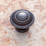 JVJ 66222 Iron Finish 1 1/4" Ringed Door Knob