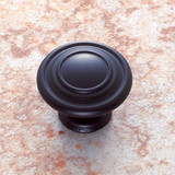 JVJ Matte Black 1 1/4" Ringed Door Knob - 66215