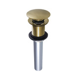 Kingston Brass EV7002 Push Pop-Up Drain without Overflow Hole, 22 Gauge, Polished Brass