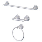 Kingston Brass BAK175148C 3-Piece Bathroom Accessory Set, Polished Chrome - Towel bar, Towel Ring, Toilet Paper Holder
