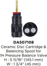 Gerber 1H PBMV Ceramic Valve With Pressure Balance Cartridge With Check Valve - DA507108