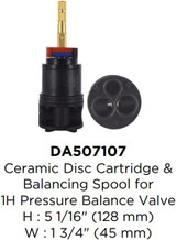Gerber DA507107 1H PBMV Ceramic Valve With Pressure Balance Cartridge With Check Valve