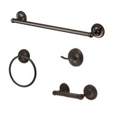 Kingston Brass BAK312478ORB Victorian 4-Piece Bathroom Accessory Set, Oil Rubbed Bronze - 18" Towel Bar, Towel Ring, Robe Hook, Toilet Paper Holder