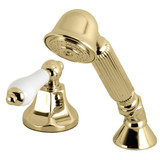 Kingston Brass KSK4302PLTR Deck Mount Hand Shower with Diverter for Roman Tub Faucet, Polished Brass