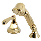 Kingston Brass KSK4302HLTR Deck Mount Hand Shower with Diverter for Roman Tub Faucet, Polished Brass