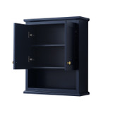 Wyndham WCV2323WCBL Avery 24 inch Wall-Mounted Bathroom Storage Cabinet in Dark Blue
