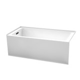 Wyndham WCBTW16030LMBTRIM Grayley 60 x 30 Inch Alcove Bathtub in White with Left-Hand Drain and Overflow Trim in Matte Black