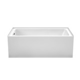Wyndham WCBTW16032LMBTRIM Grayley 60 x 32 Inch Alcove Bathtub in White with Left-Hand Drain and Overflow Trim in Matte Black